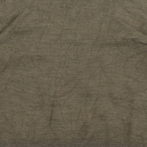 CC Womens Brown V-Neck  Acrylic Pullover Jumper Size M