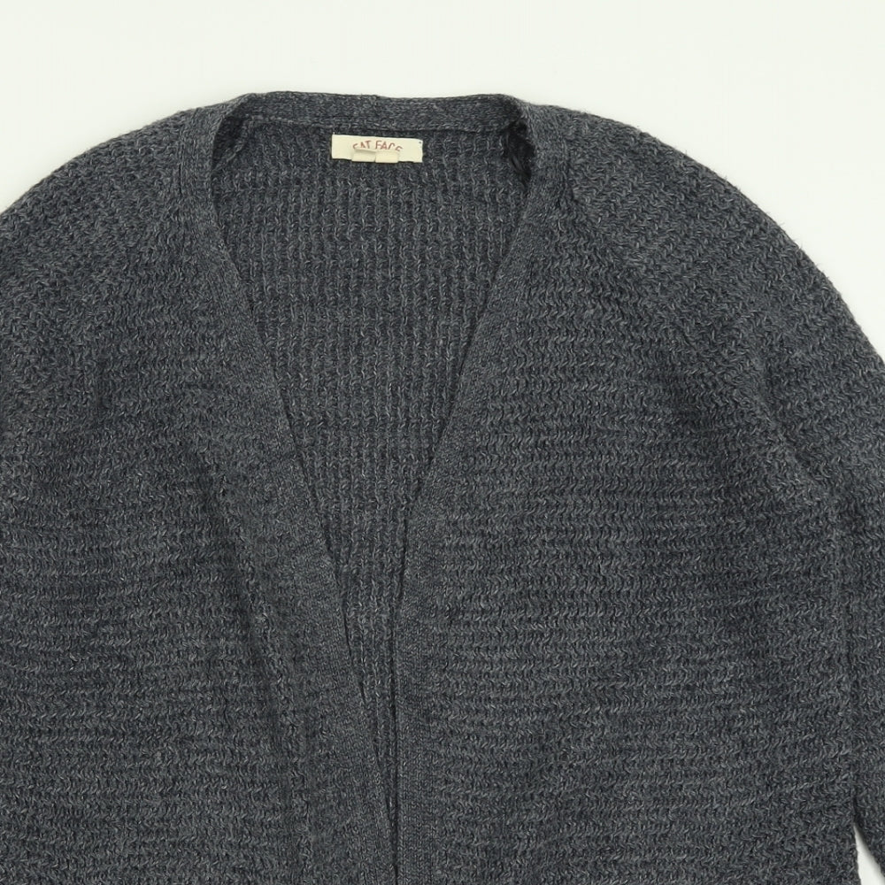 Fat Face Womens Blue V-Neck  Acrylic Cardigan Jumper Size 12