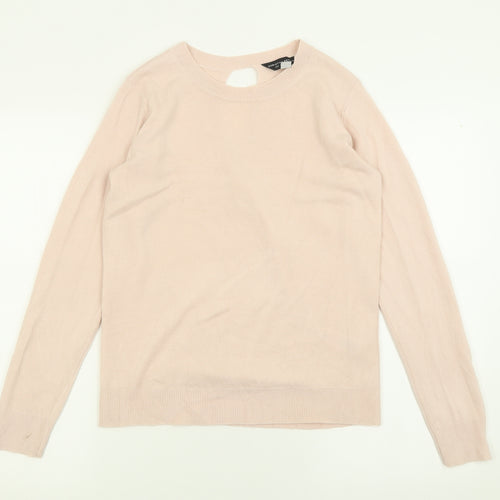 Dorothy Perkins Womens Pink Crew Neck  Acrylic Pullover Jumper Size 10