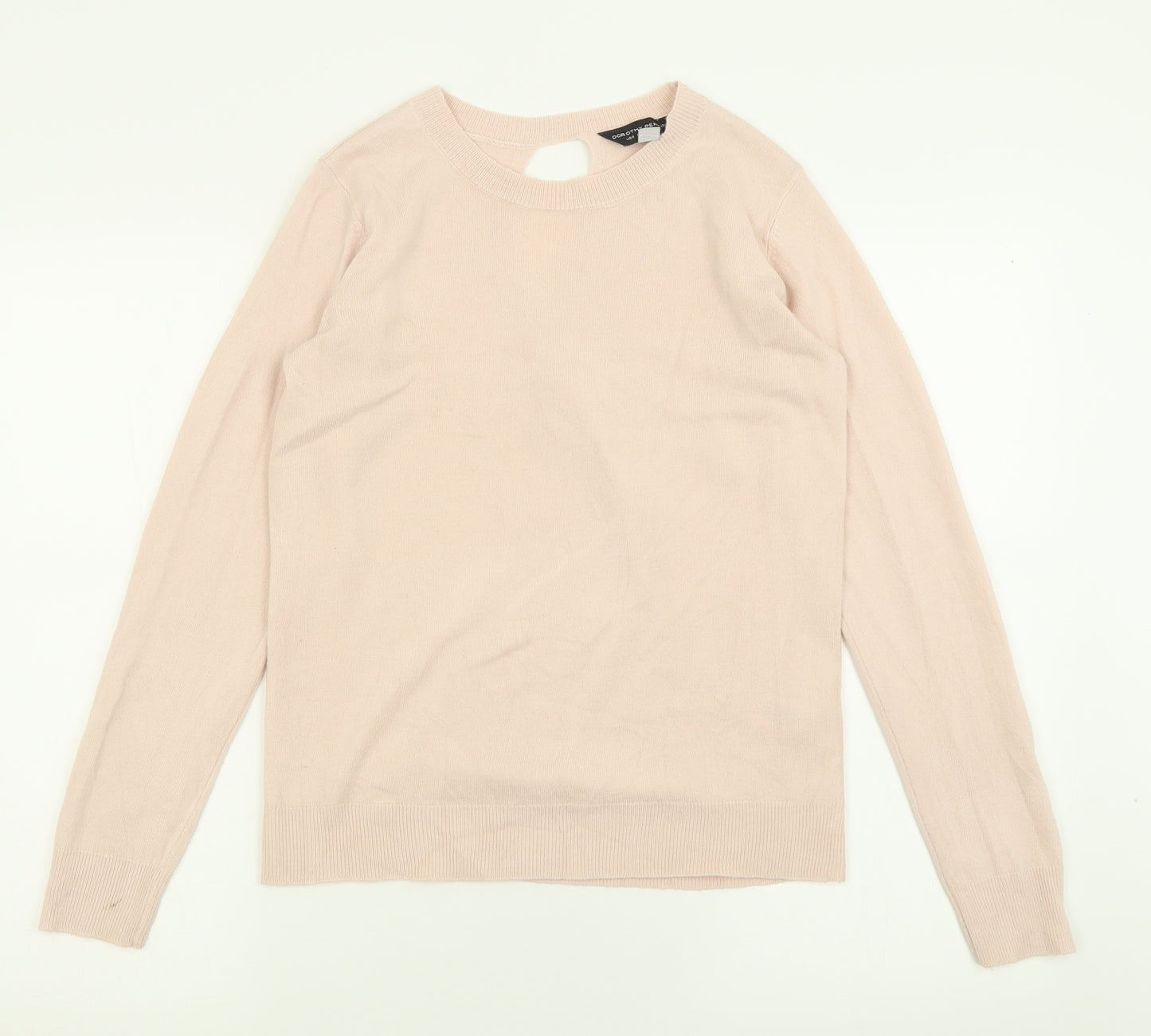 Dorothy Perkins Womens Pink Crew Neck  Acrylic Pullover Jumper Size 10