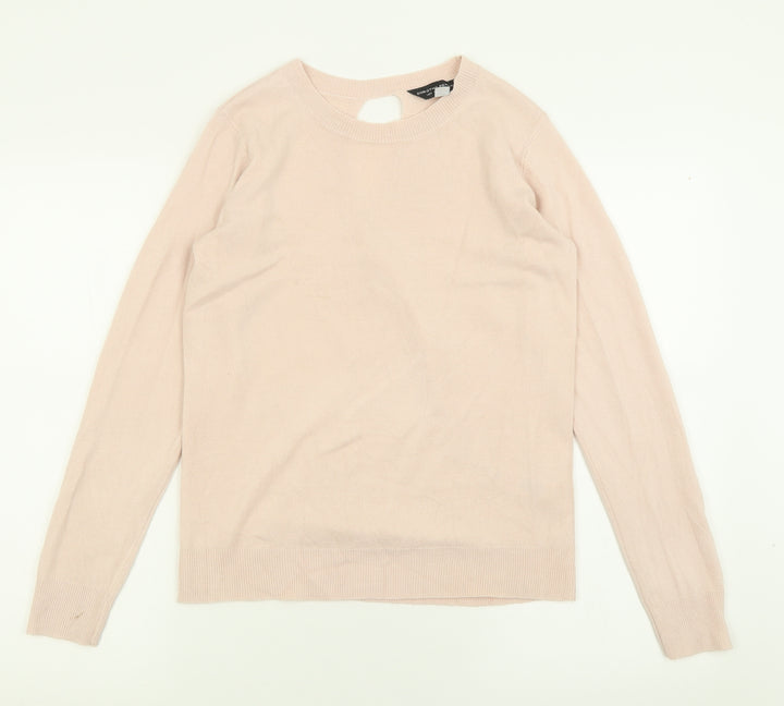 Dorothy Perkins Womens Pink Crew Neck  Acrylic Pullover Jumper Size 10