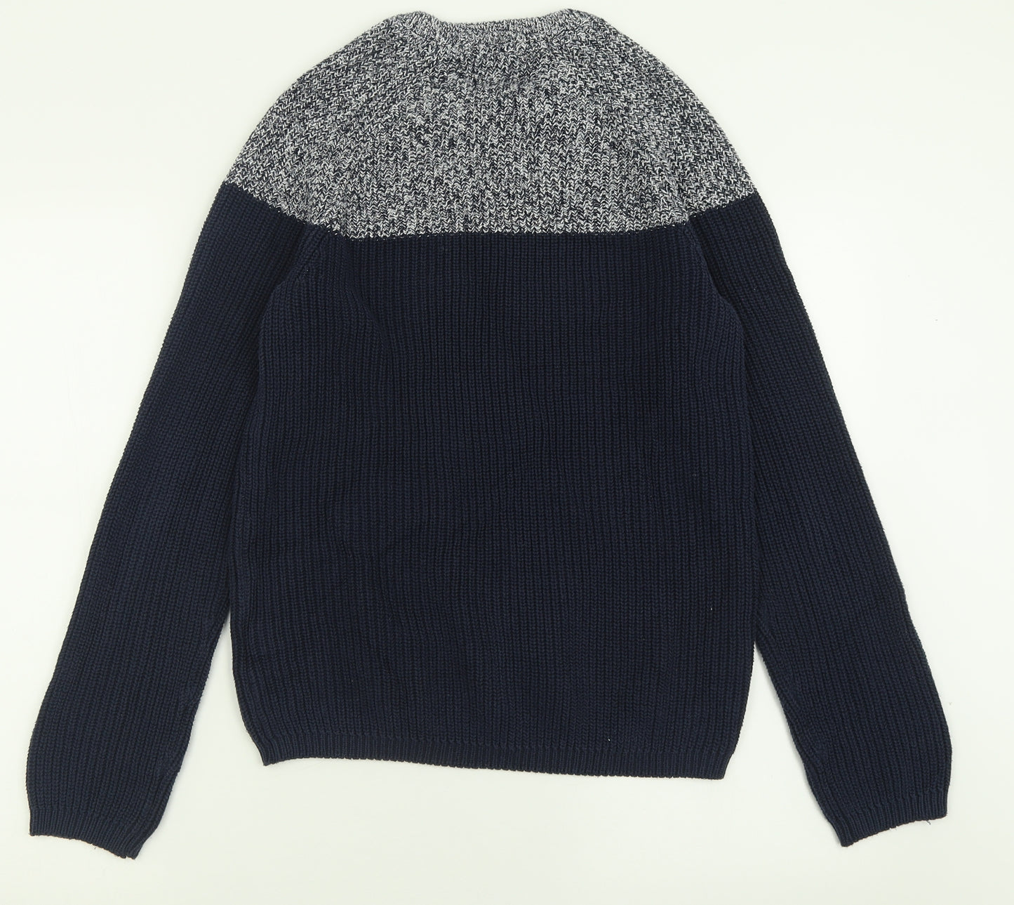 Marks and Spencer Mens Blue Crew Neck  Acrylic Pullover Jumper Size S