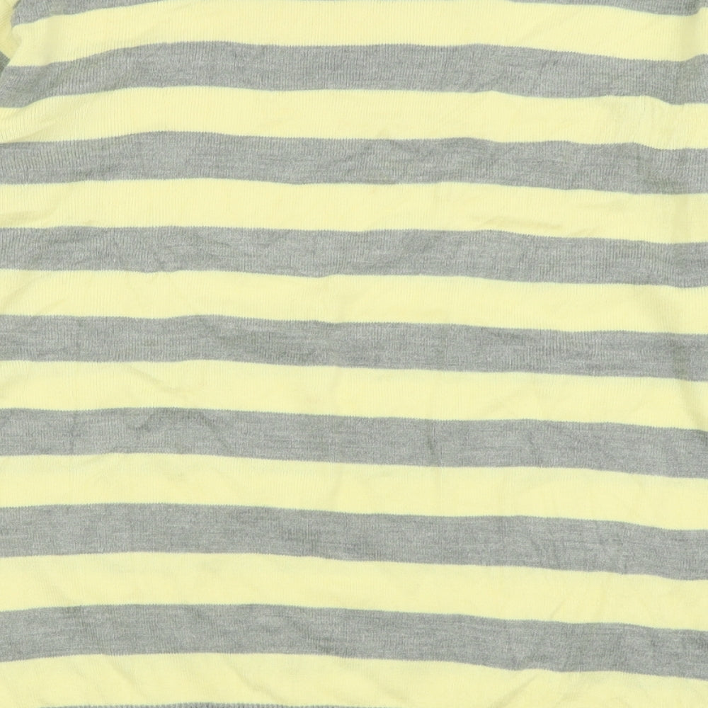 Cedar Wood State Mens Yellow Crew Neck Striped Acrylic Pullover Jumper Size L