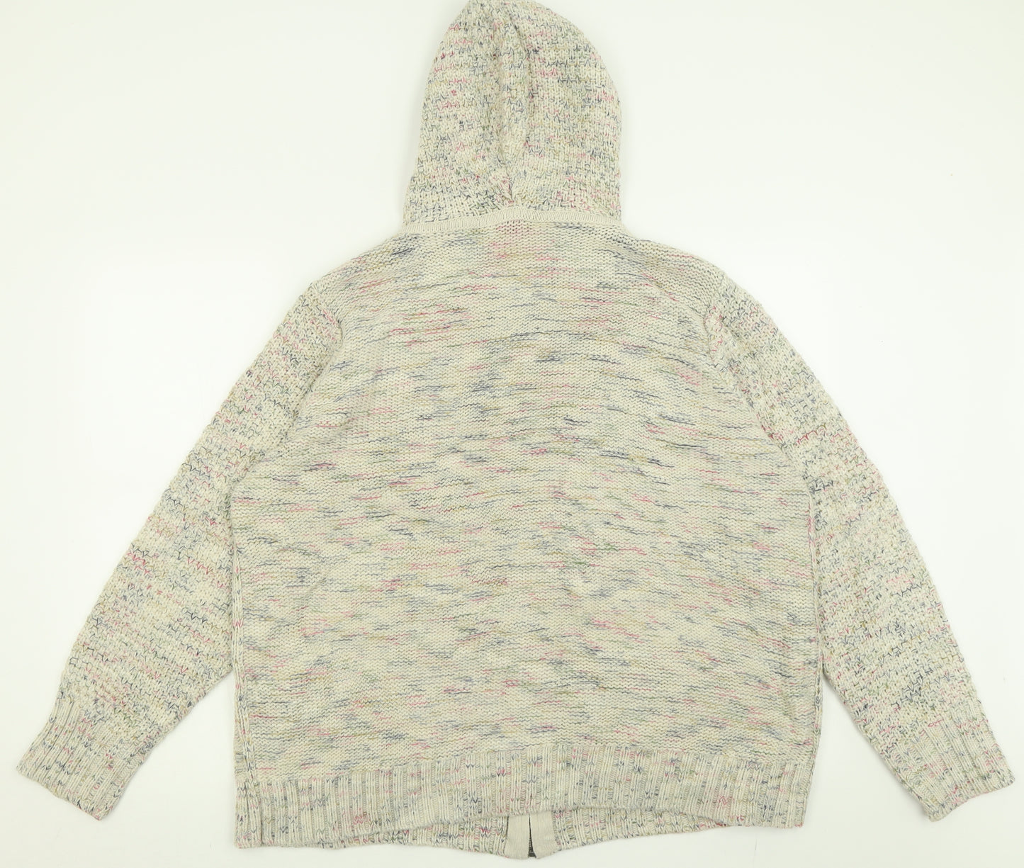 George Womens Beige V-Neck  Acrylic Full Zip Jumper Size 24