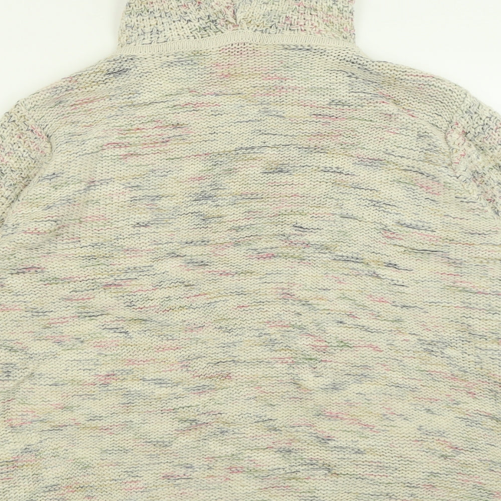 George Womens Beige V-Neck  Acrylic Full Zip Jumper Size 24