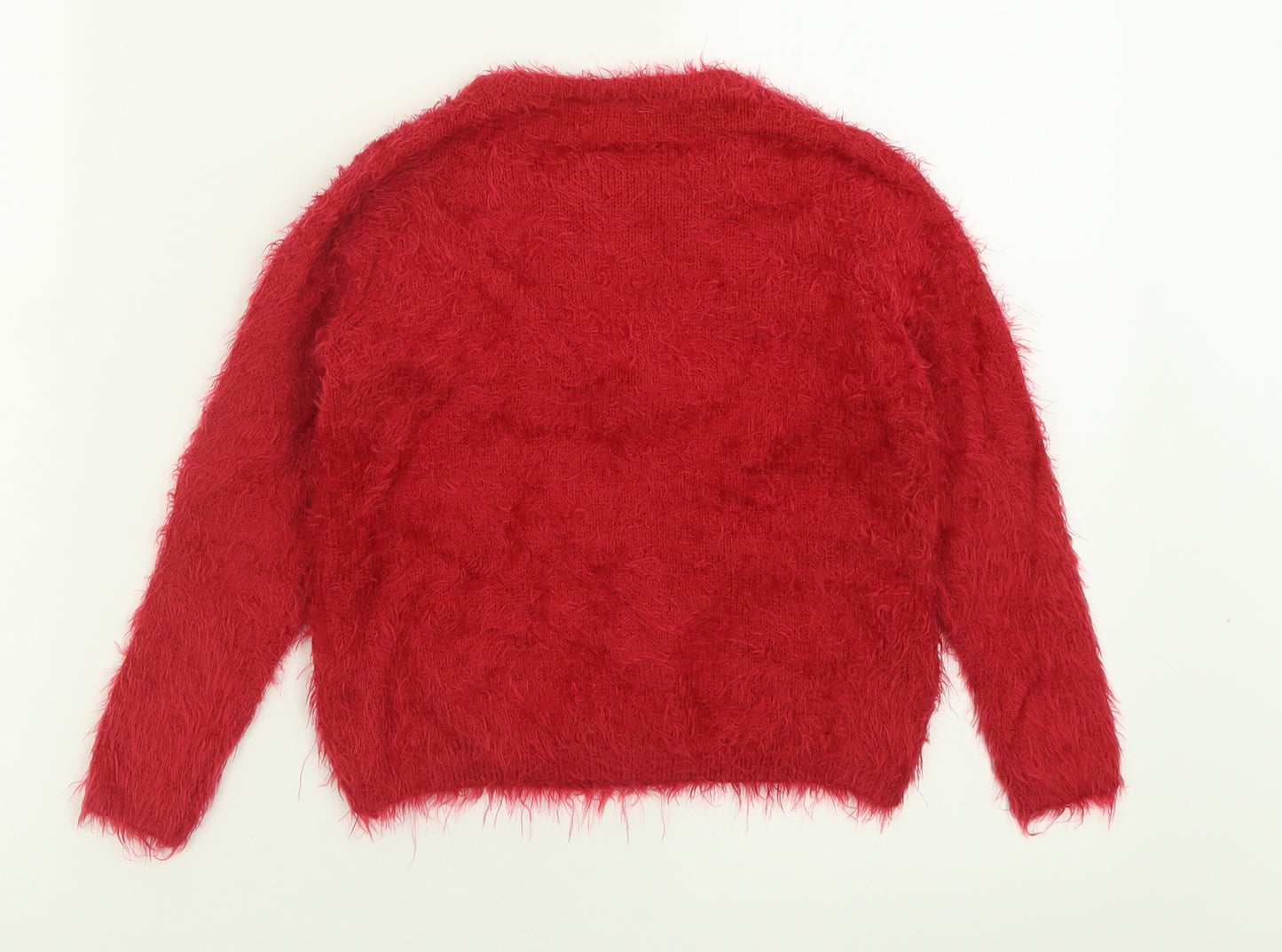 Lupilu Girls Red Crew Neck  Polyamide Pullover Jumper Size 4-5 Years  Pullover