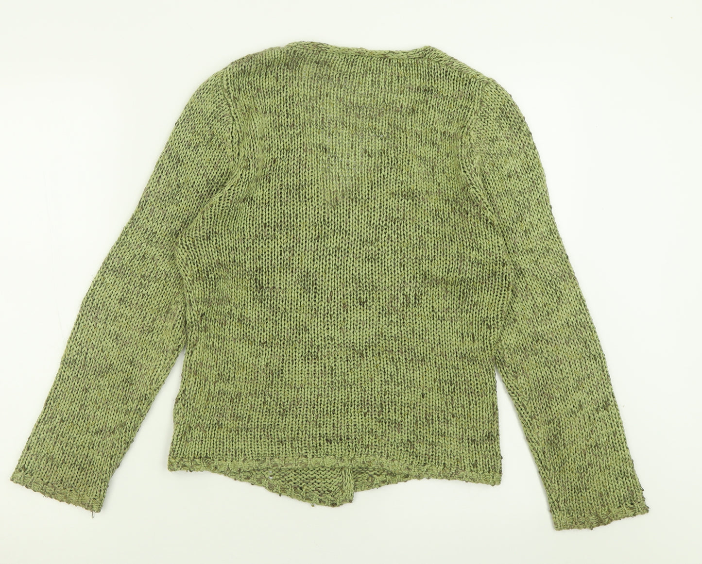 Nina Murati Womens Green V-Neck  Acrylic Cardigan Jumper Size XL