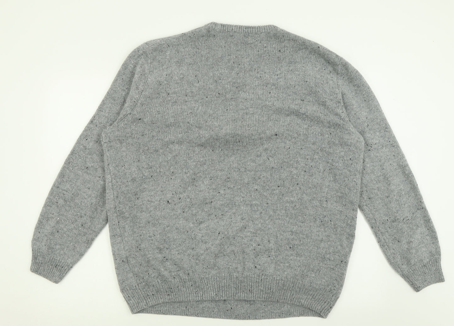 F&F Mens Grey Crew Neck  Acrylic Pullover Jumper Size 2XL