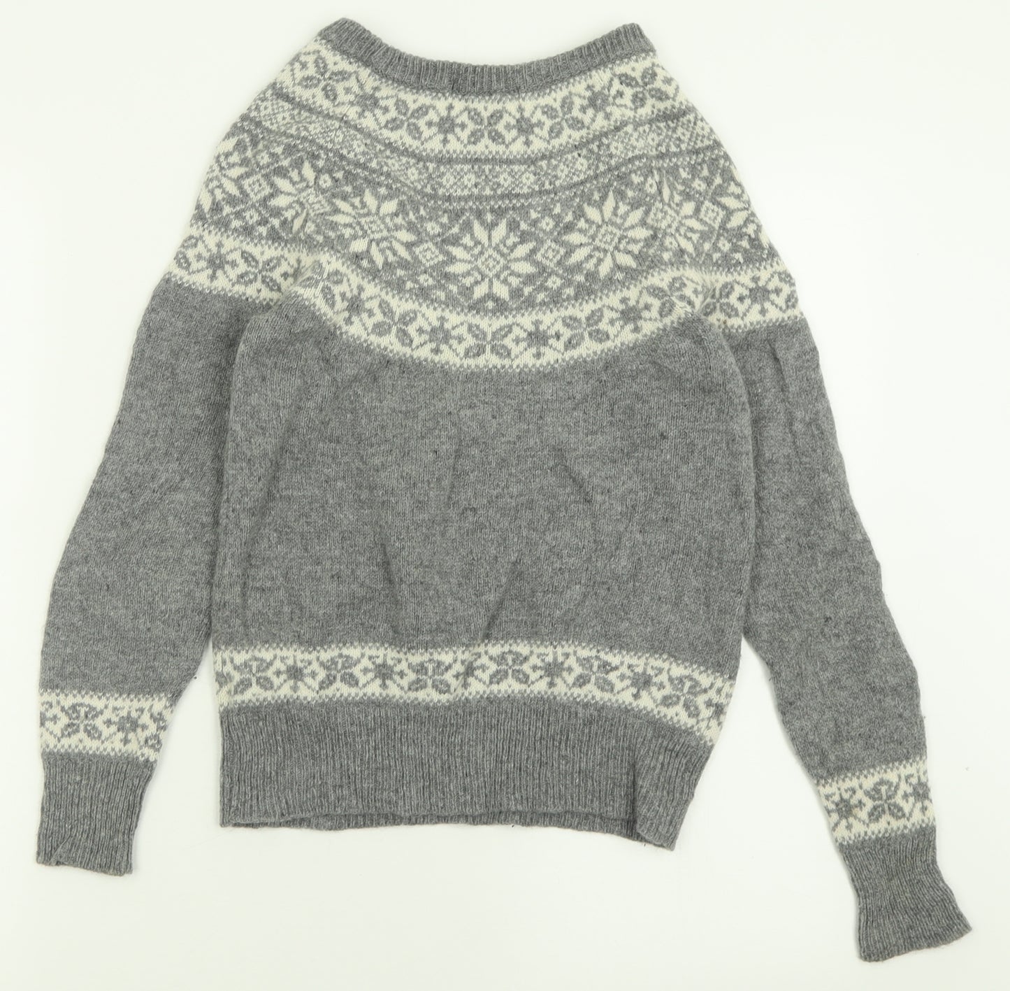 Atmosphere Womens Grey Crew Neck Geometric Acrylic Pullover Jumper Size 6