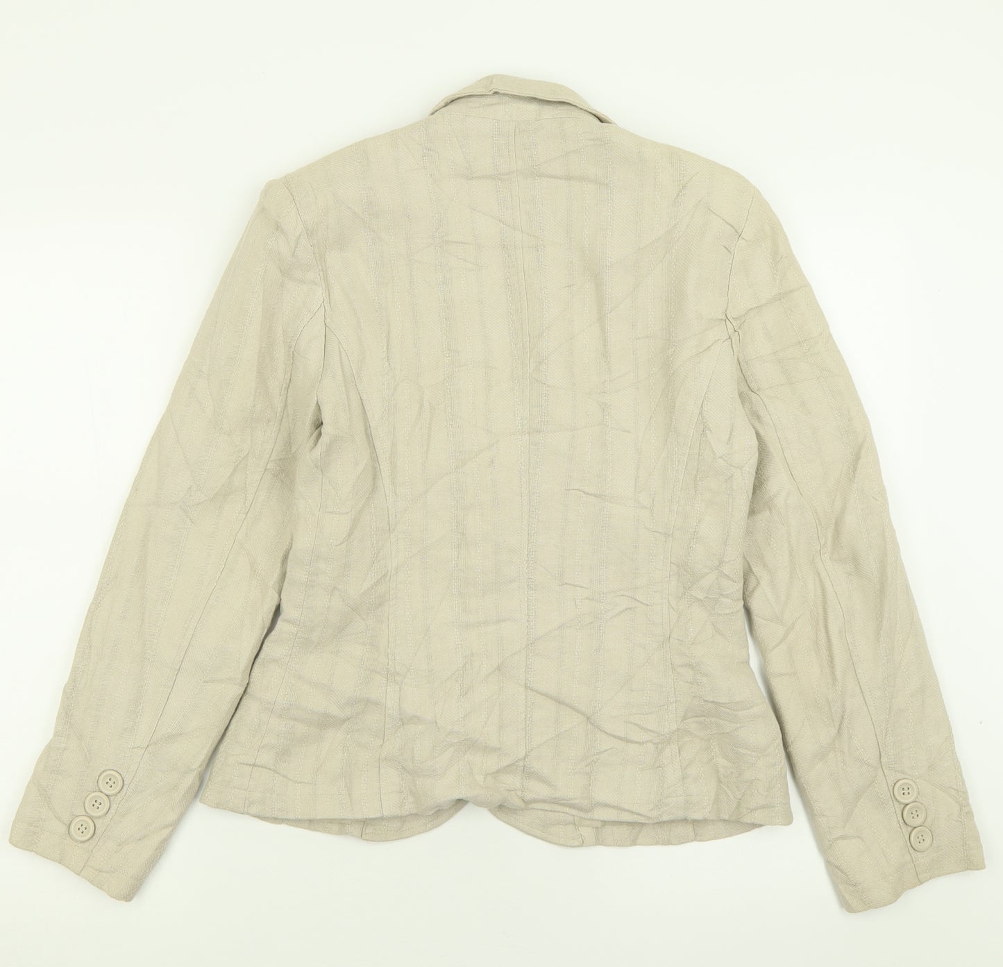 New Look Womens Beige   Jacket Blazer Size 10  Button