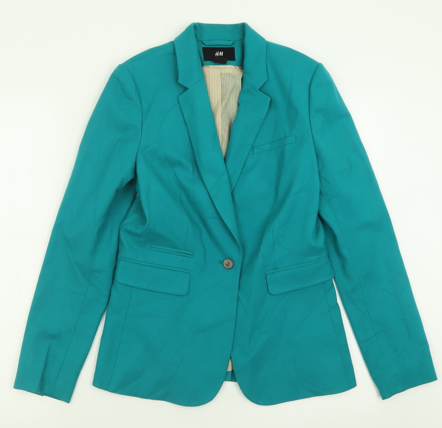 H&M Womens Blue   Jacket Blazer Size 8  Button