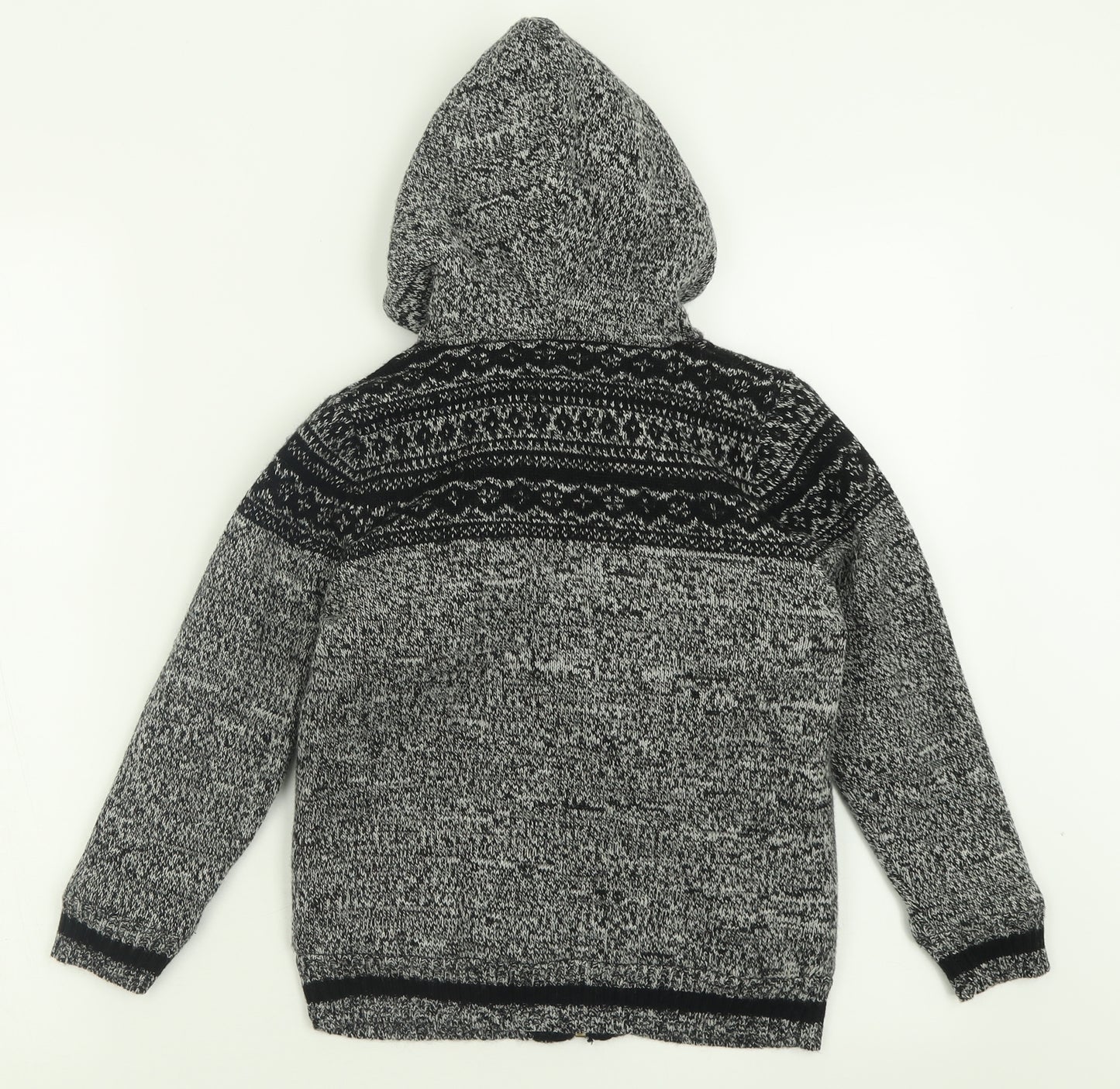 George Boys Black  Acrylic Full Zip Hoodie Size 6-7 Years  Zip