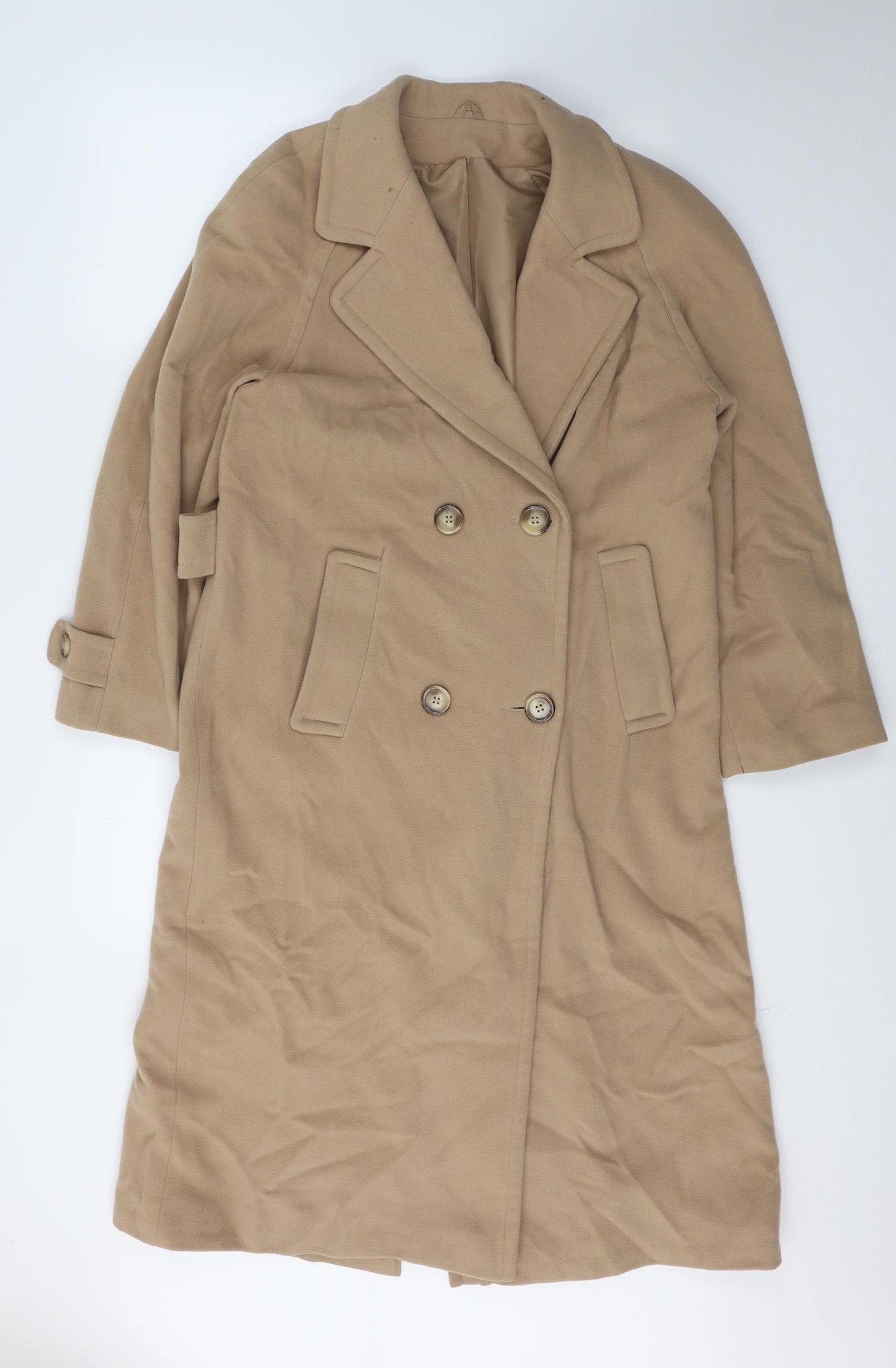 BHS Womens Beige   Pea Coat Coat Size 8  Button