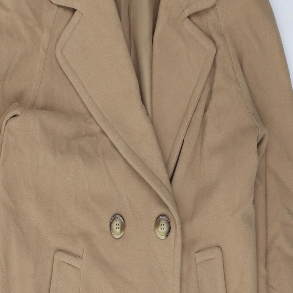 BHS Womens Beige   Pea Coat Coat Size 8  Button