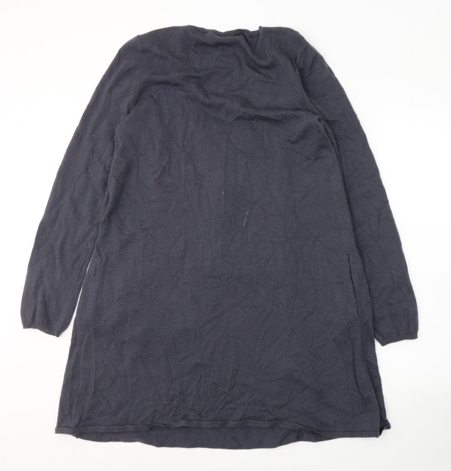 THE WHITE COMPANY Womens Blue Round Neck  Wool Tunic Jumper Size L