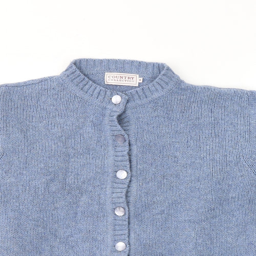 Country Collection Womens Blue Round Neck  Acrylic Cardigan Jumper Size M
