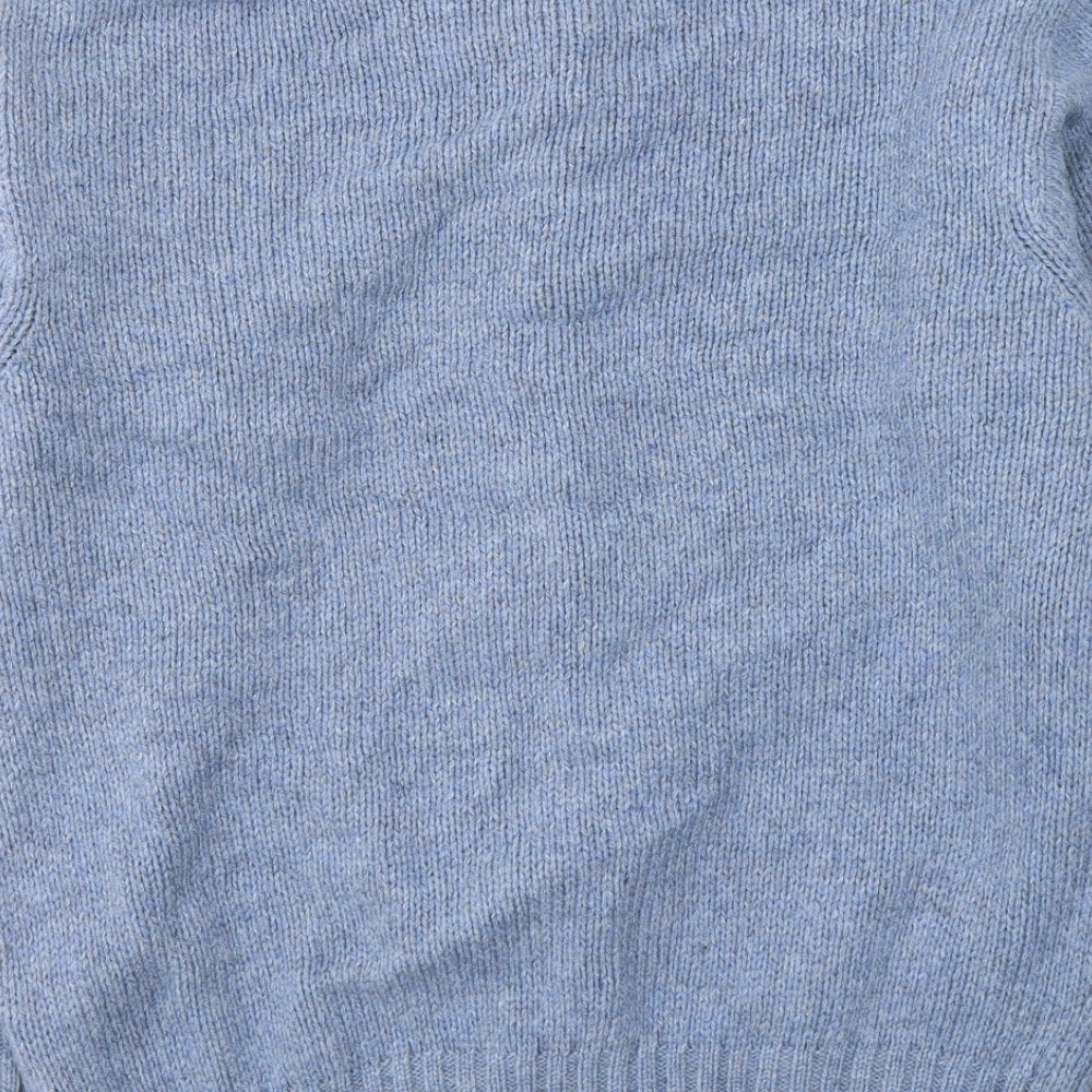 Country Collection Womens Blue Round Neck  Acrylic Cardigan Jumper Size M
