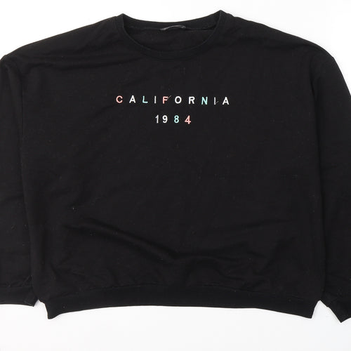 SheIn Womens Black  Cotton Pullover Sweatshirt Size XL  Pullover - California