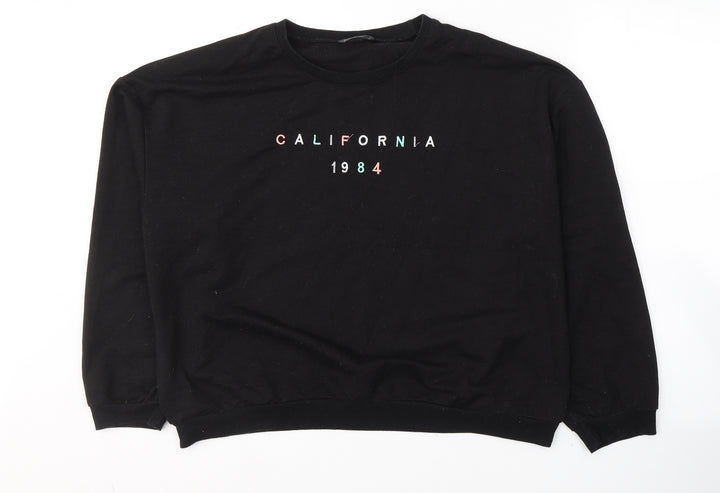 SheIn Womens Black  Cotton Pullover Sweatshirt Size XL  Pullover - California