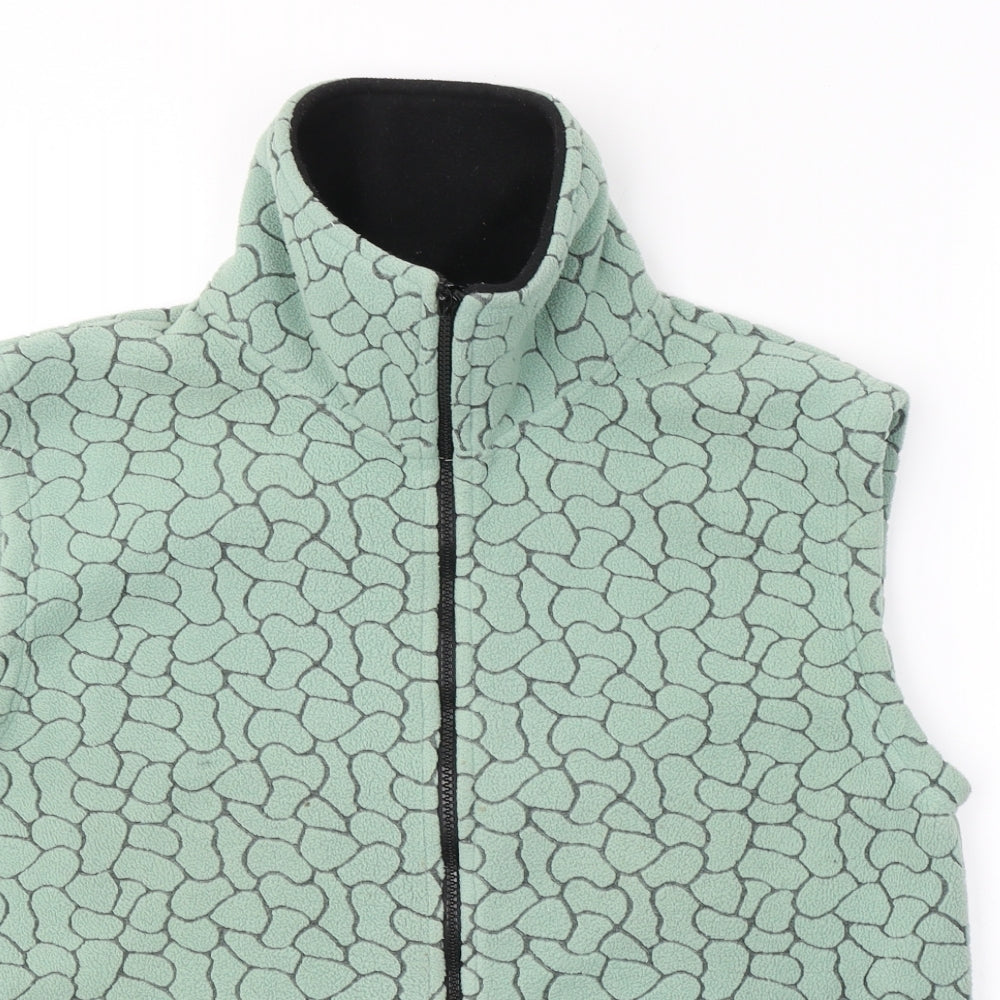 Paramour Womens Green Geometric Polyester Full Zip Sweatshirt Size L  Zip