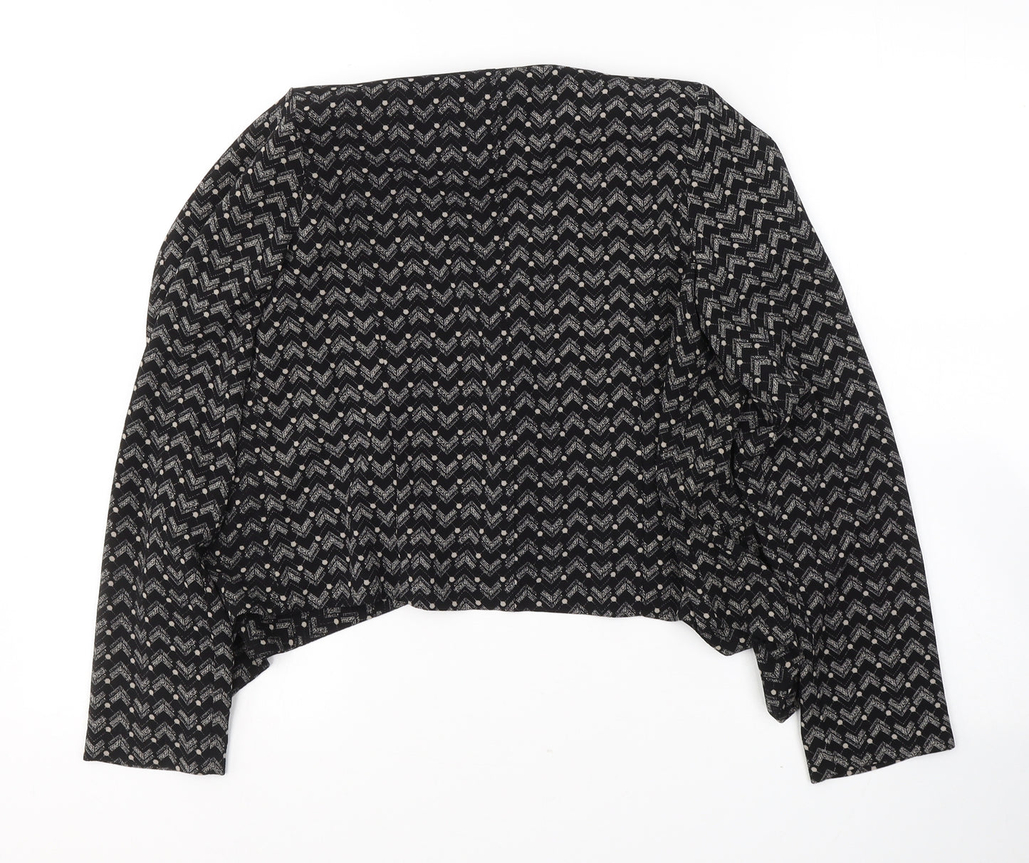 Atmosphere Womens Black Geometric Polyester Kimono Blouse Size 6 V-Neck