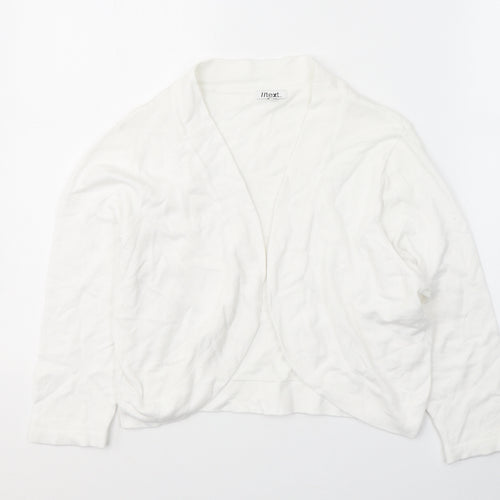 TEXT Womens White V-Neck  Viscose Cardigan Jumper Size M