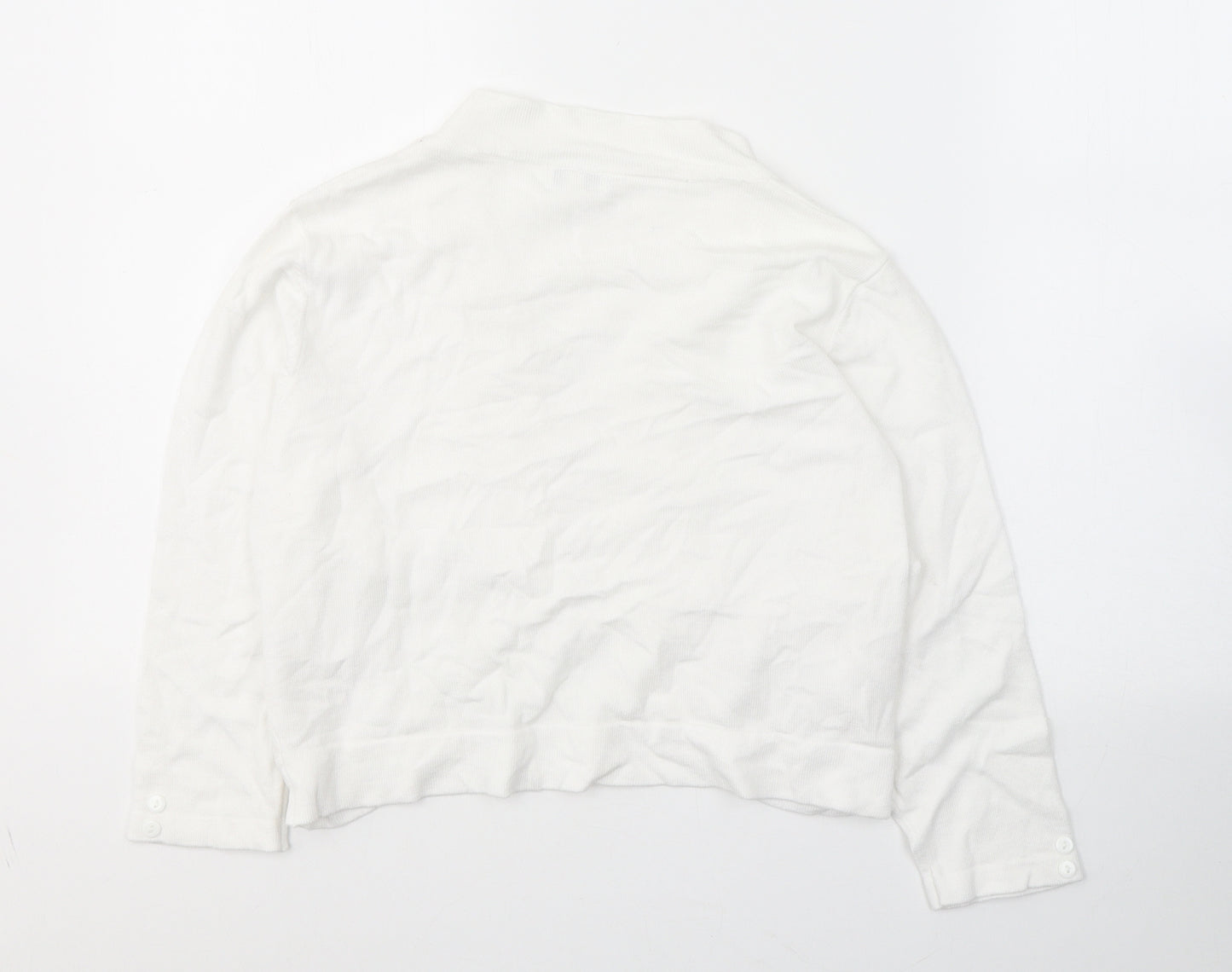 TEXT Womens White V-Neck  Viscose Cardigan Jumper Size M