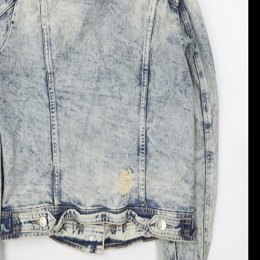 Denim & Co. Womens Blue   Jacket  Size 10  Button