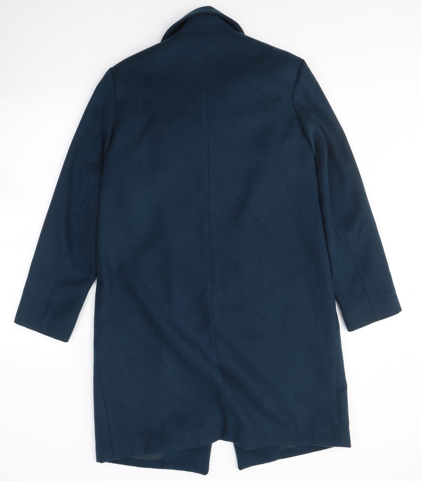 New Look Womens Blue   Pea Coat Coat Size 10  Button