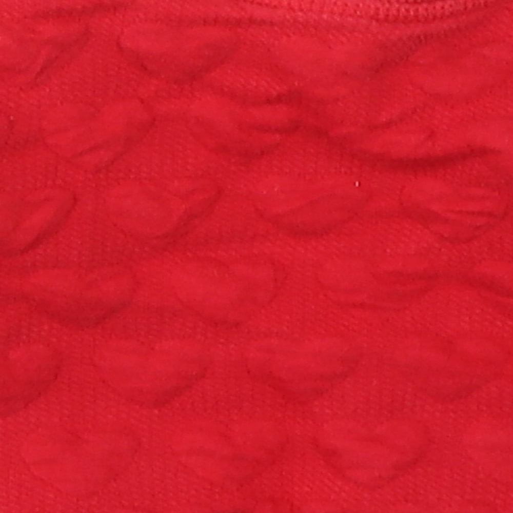 H&M Girls Red Geometric Polyester Pullover Jumper Size 3-6 Months  Pullover - heart print