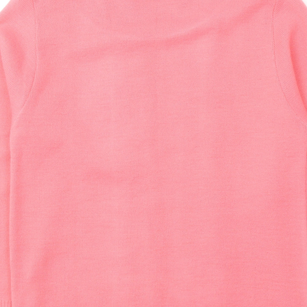Glimpse Design Womens Pink Round Neck Striped Acrylic Pullover Jumper Size S