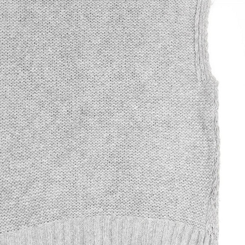 White Stuff Womens Grey High Neck  Acrylic Cardigan Jumper Size 12