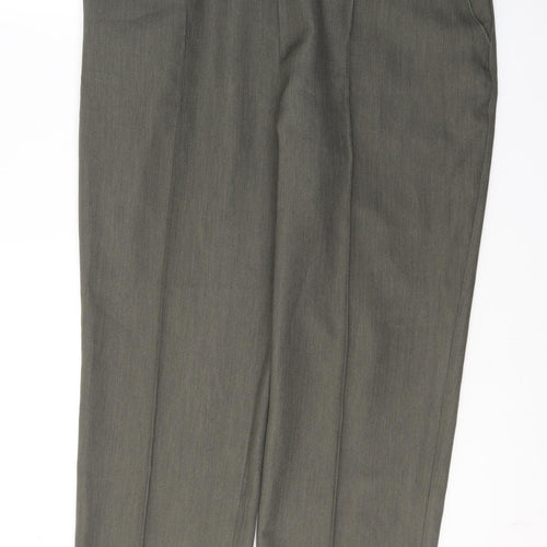 Marks and Spencer Womens Green  Polyester Trousers  Size 18 L29 in Regular
