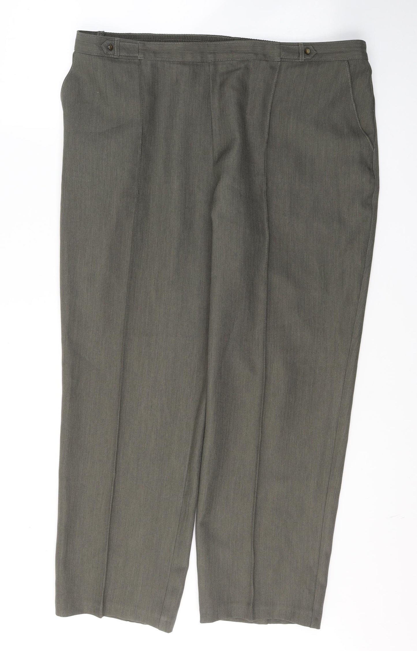 Marks and Spencer Womens Green  Polyester Trousers  Size 18 L29 in Regular