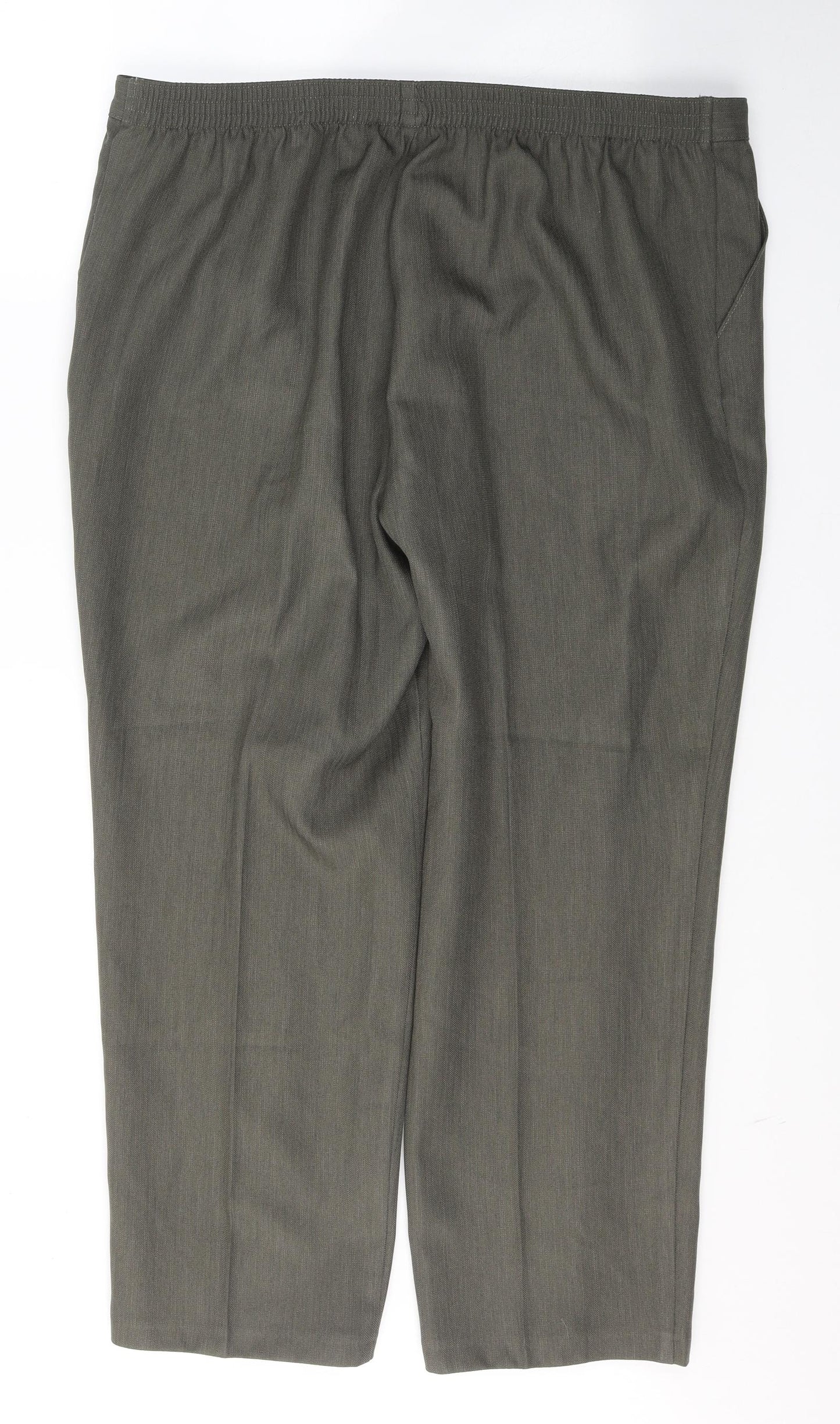 Marks and Spencer Womens Green  Polyester Trousers  Size 18 L29 in Regular
