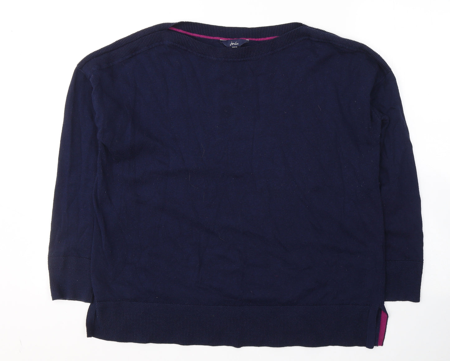 Jules Womens Blue Round Neck  Cotton Pullover Jumper Size 16