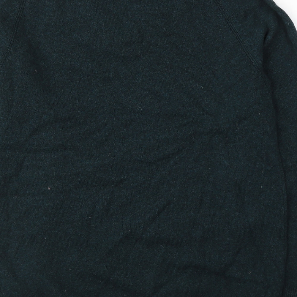 Marks and Spencer Mens Green Round Neck  Wool Pullover Jumper Size M