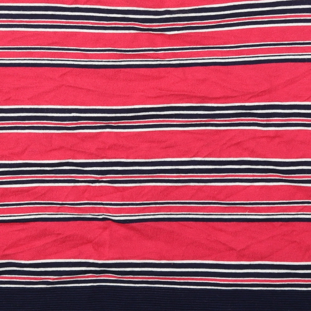 NEXT Womens Pink Striped Cotton Basic T-Shirt Size 10 Round Neck