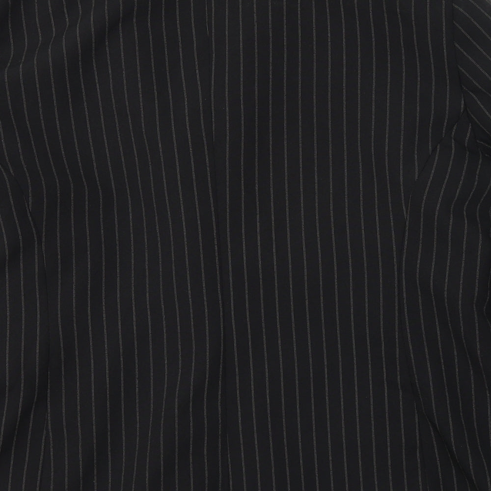 Dorothy Perkins Womens Black Striped Polyester Jacket Suit Jacket Size 20