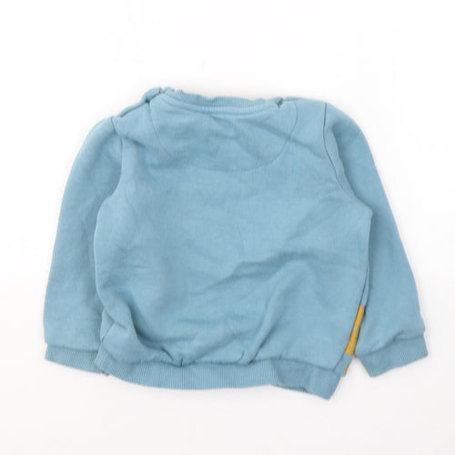 F&F Boys Blue  Cotton Pullover Jumper Size 12-18 Months  Button - Crocodile