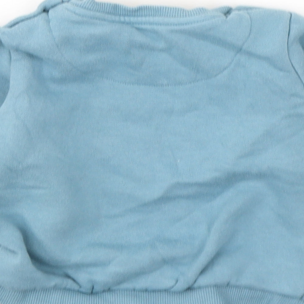 F&F Boys Blue  Cotton Pullover Jumper Size 12-18 Months  Button - Crocodile