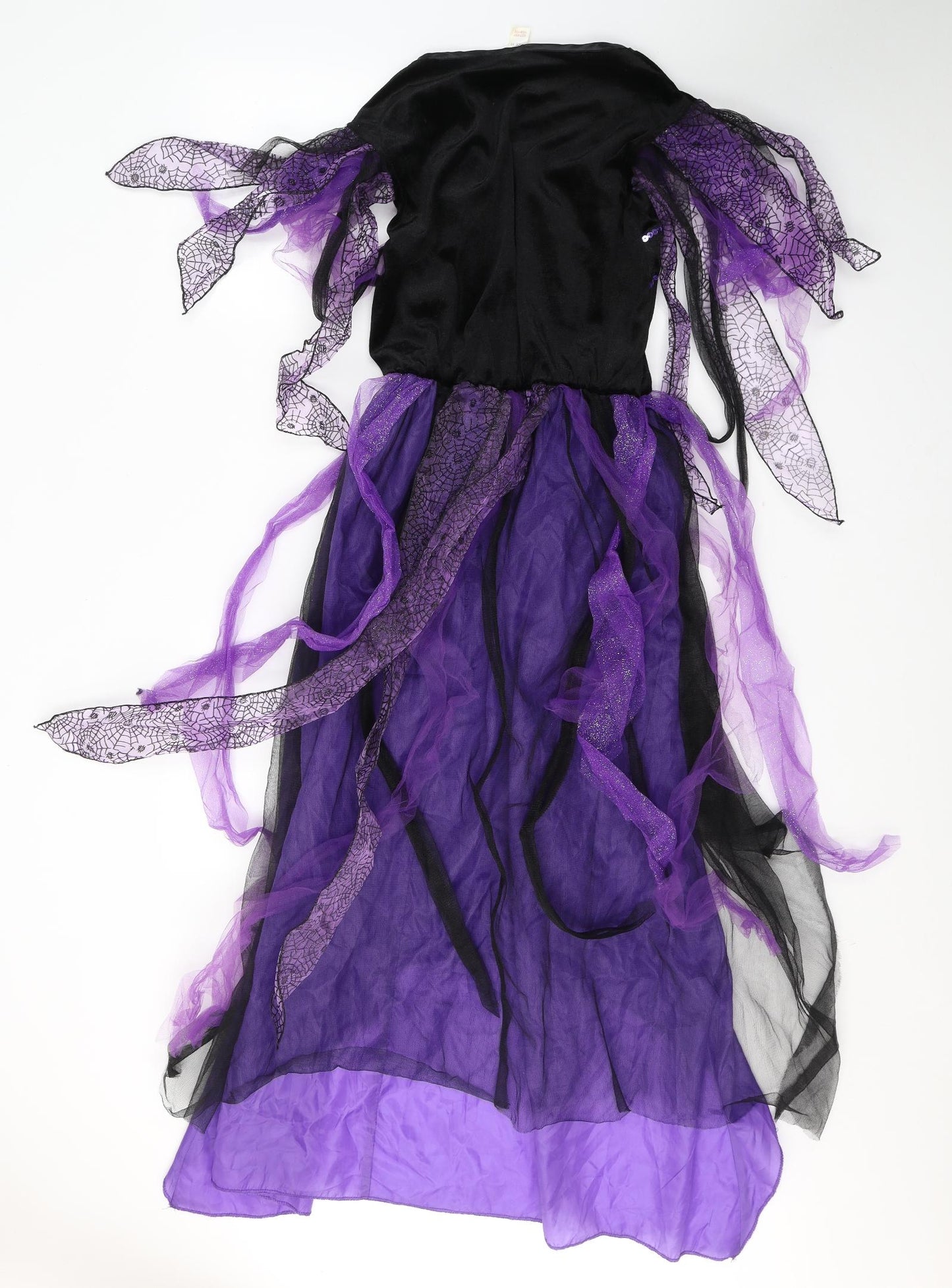 Halloween Girls Purple Colourblock Polyester Fit & Flare  Size 10 Years  Round Neck Pullover - Spider Fancy Dress