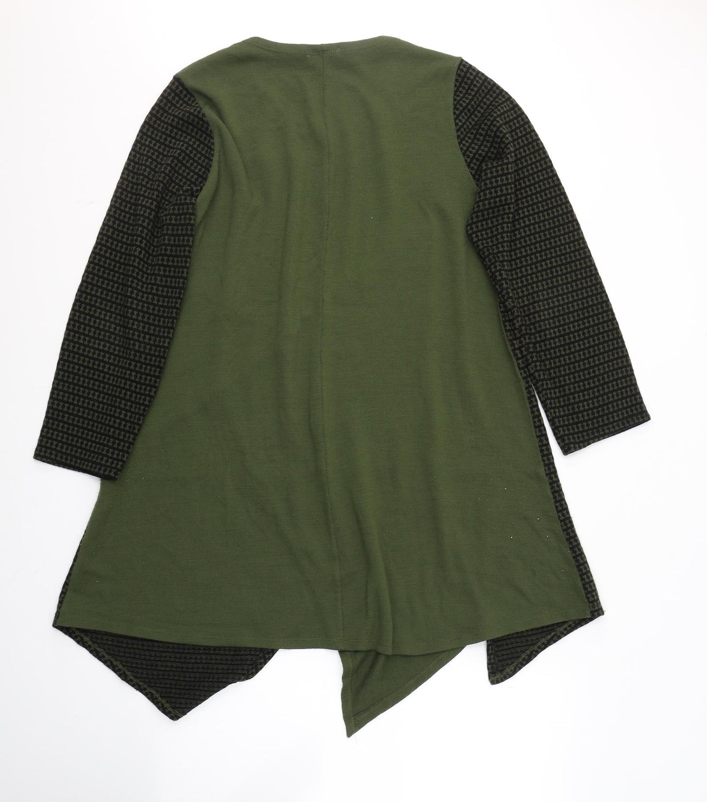 New Collection Womens Green Round Neck Geometric Acrylic Tunic Jumper Size 10