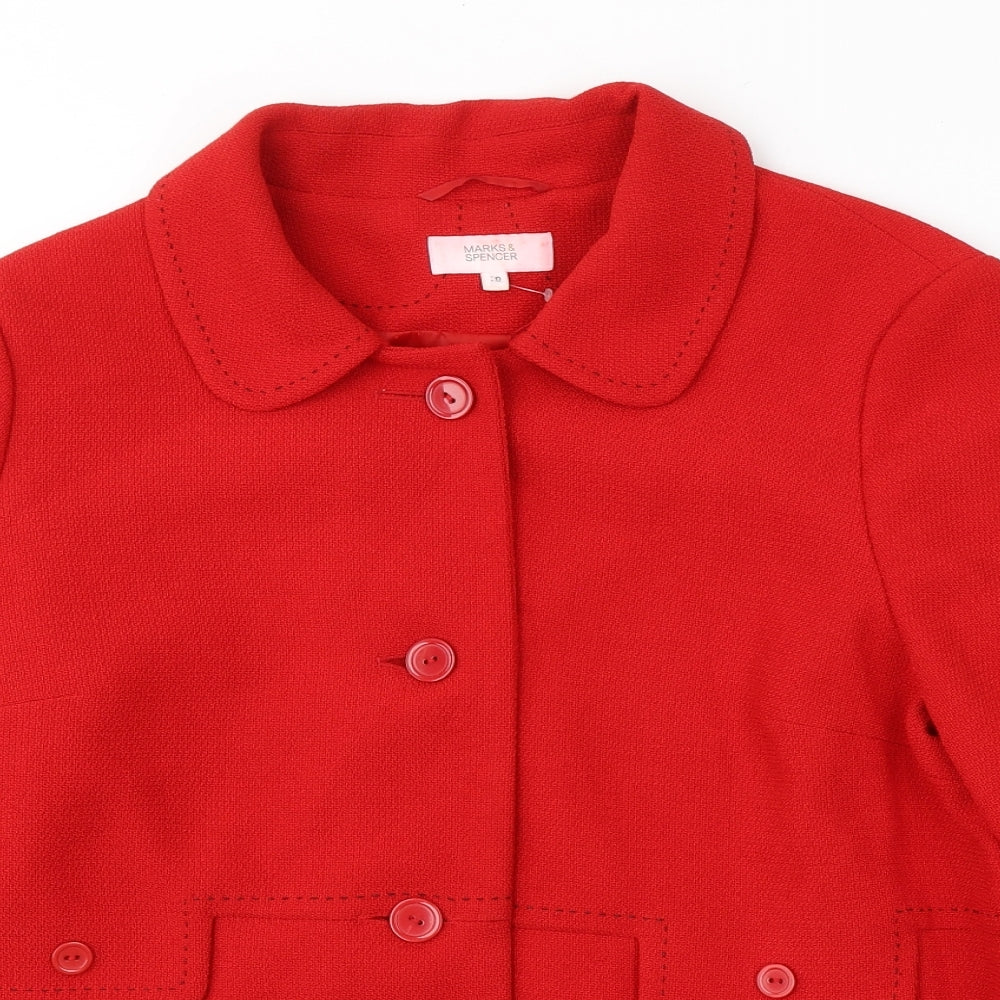 Marks and Spencer Womens Red   Jacket Blazer Size 20  Button