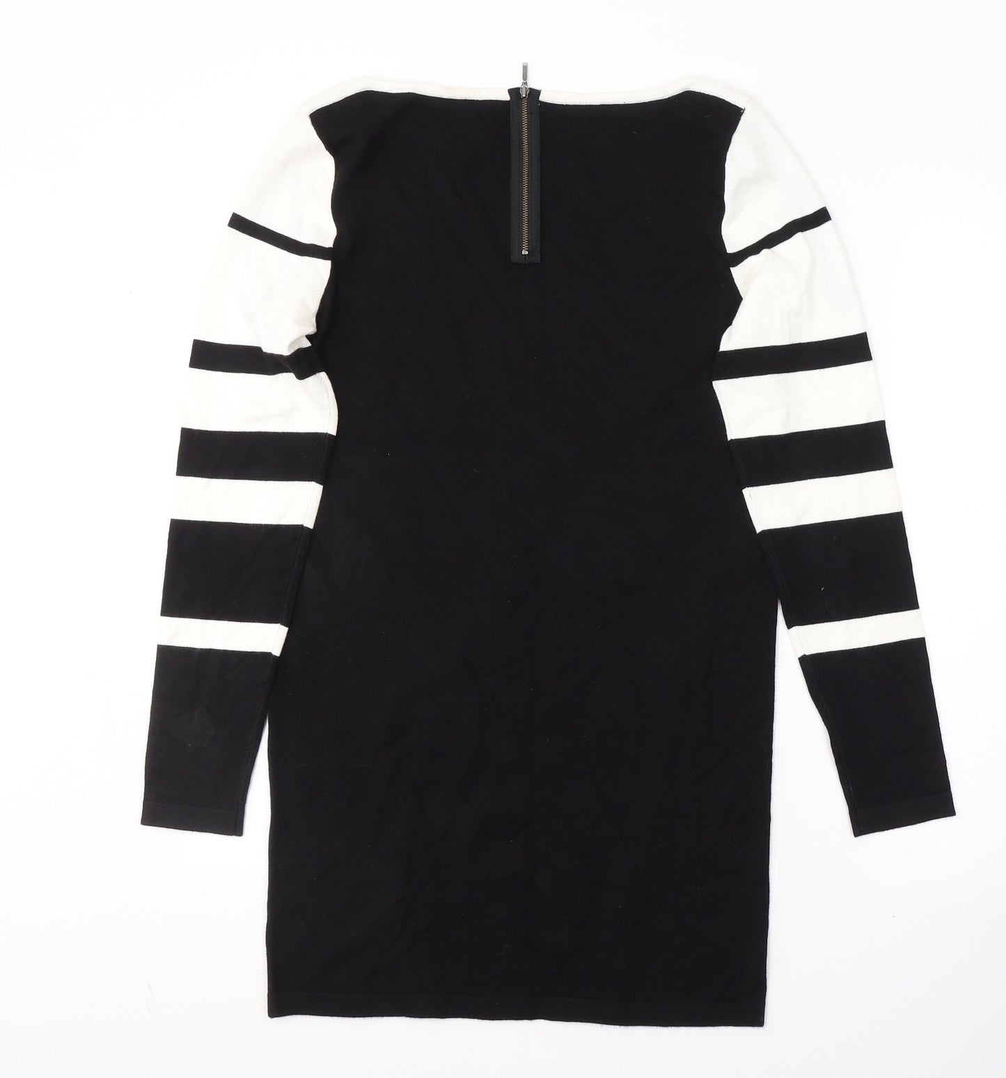 Principles Womens Black Colourblock Viscose Jumper Dress  Size 12  Round Neck Pullover