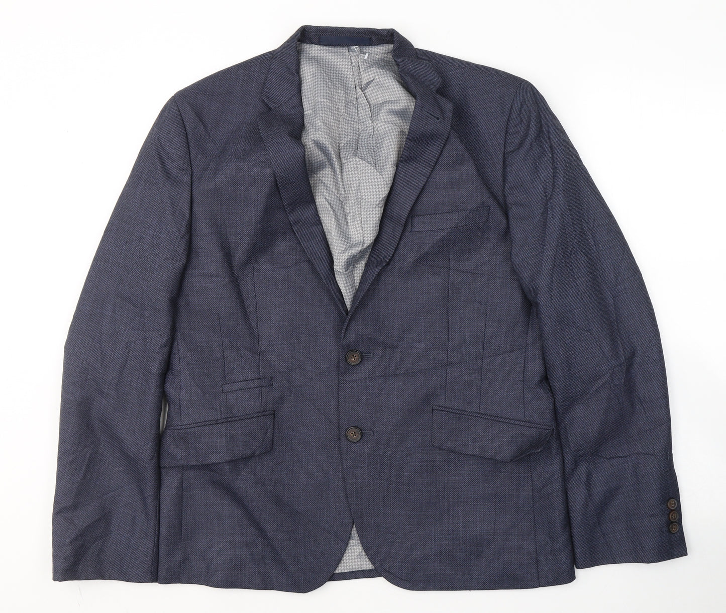 BHS Mens Blue  Polyester Jacket Suit Size S