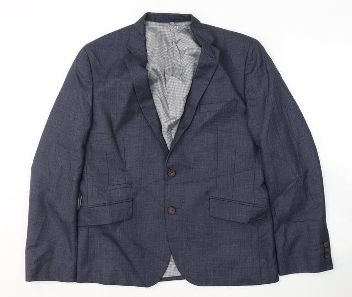 BHS Mens Blue  Polyester Jacket Suit Size S