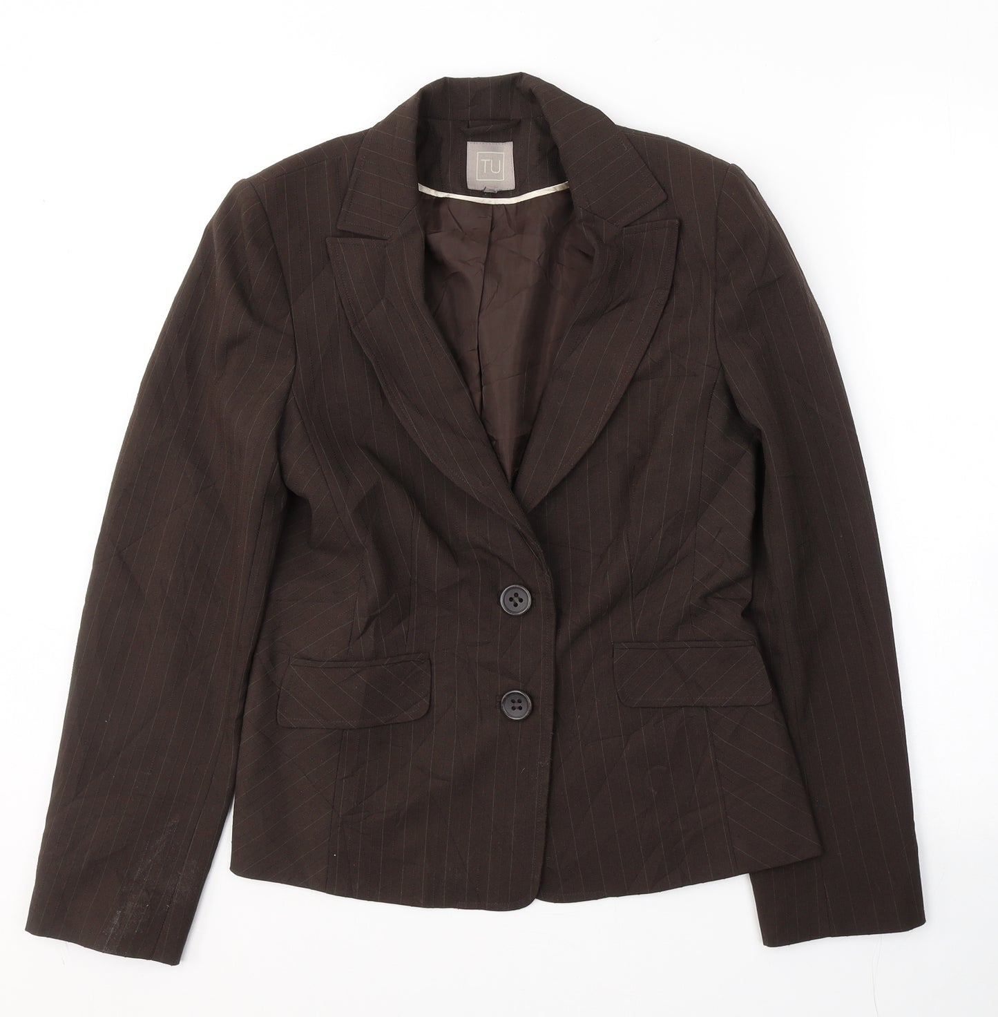 TU Womens Brown   Jacket Blazer Size 10  Button
