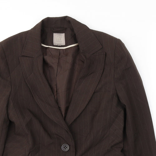 TU Womens Brown   Jacket Blazer Size 10  Button