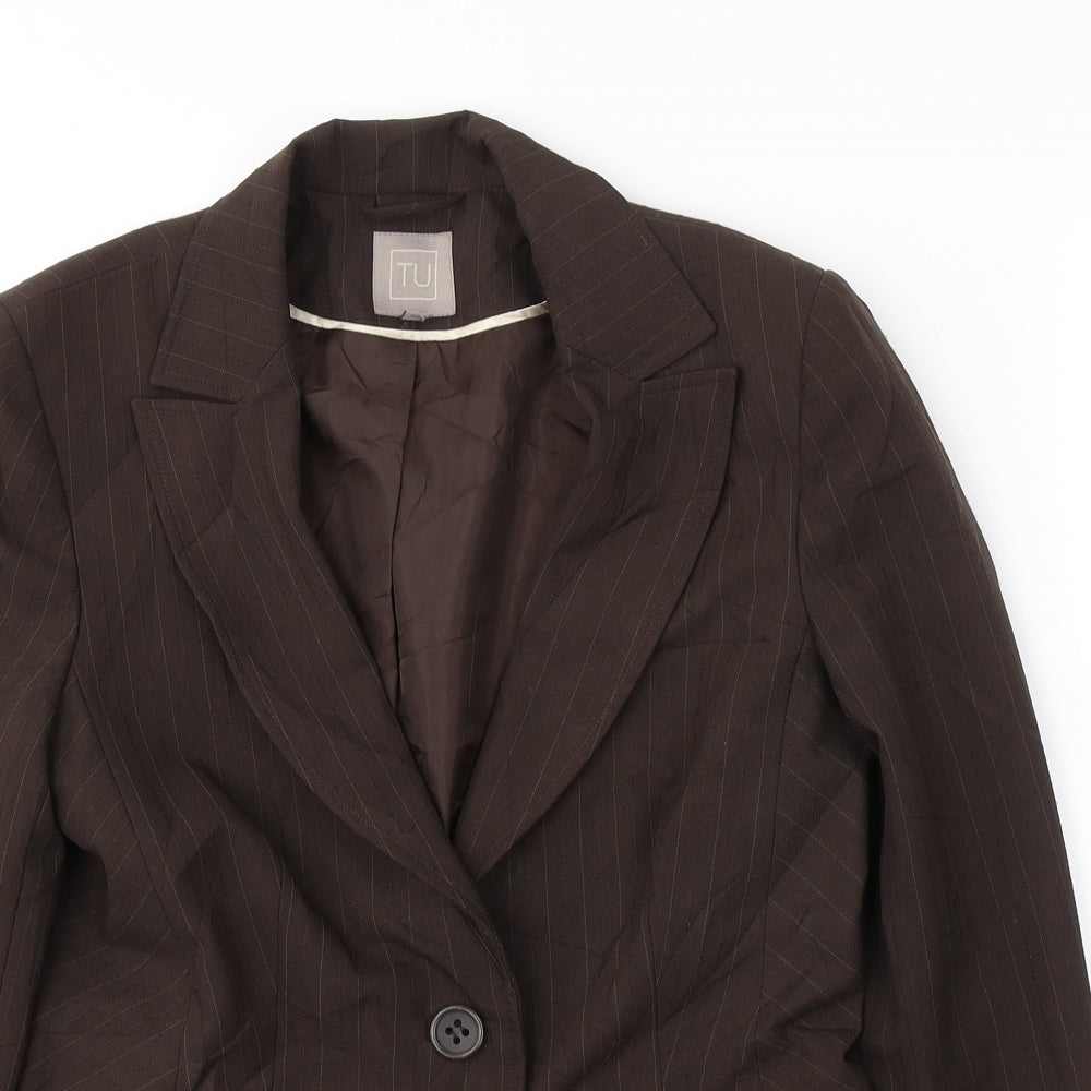TU Womens Brown   Jacket Blazer Size 10  Button